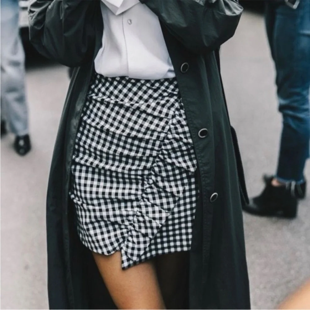 Derek Lam 10 Crosby Gingham Ruffled Checkered skirt XS - Picture 4 of 4